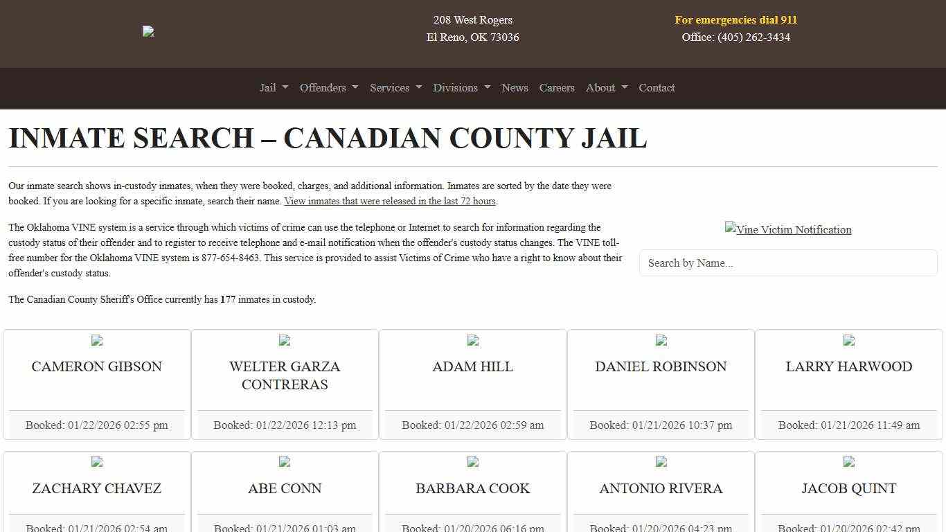 Inmate Search Canadian County Sheriff's Office